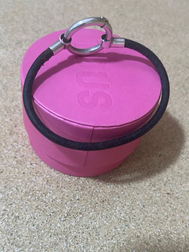 Pulsera Tous Plata y Piel Negra