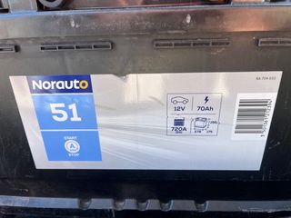Batería Coche Norauto 51 12V 70Ah AGM