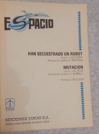 Cómic Espacio 7  retro vintage 1982 Toray