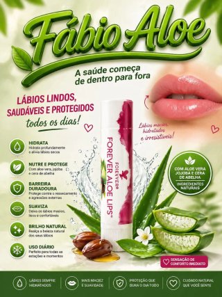 Forever Aloe Lips com Jojoba 10% compra 3 unid.