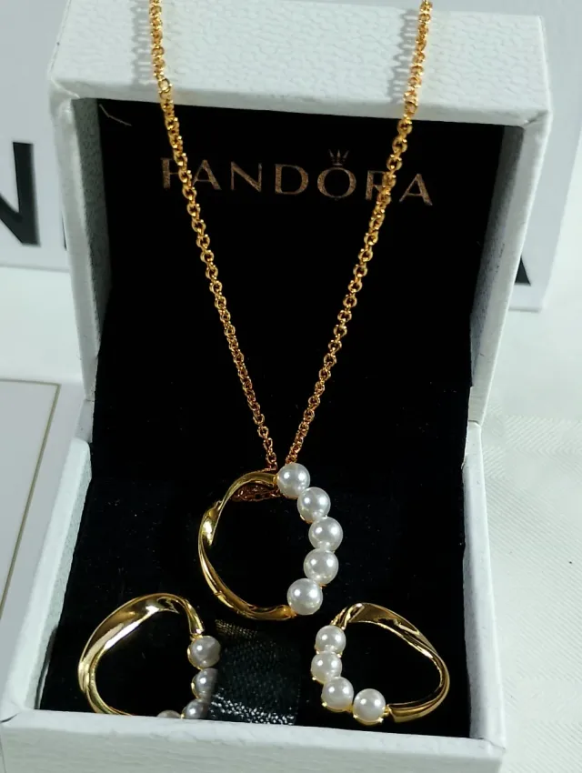 Conjunto Pandora Aro Perlas
