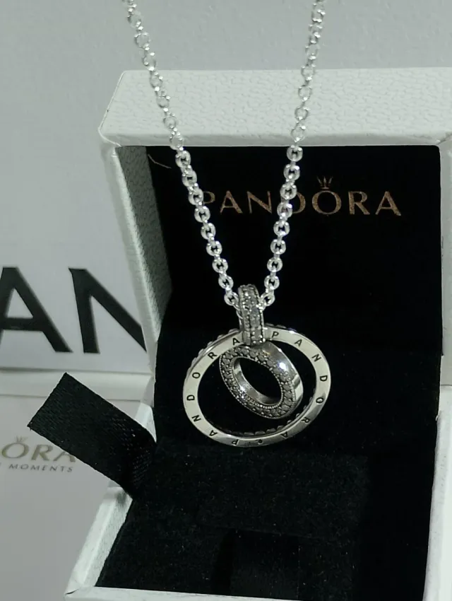 Collar Pandora Plata Doble Aro