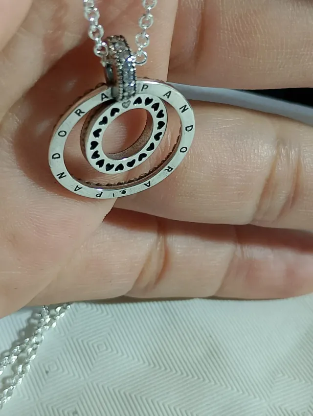 Collar Pandora Plata Doble Aro