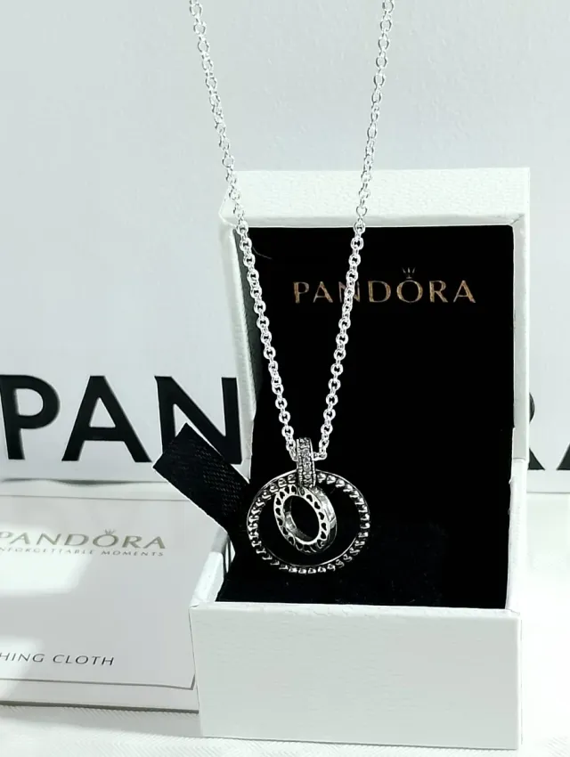 Collar Pandora Plata Doble Aro