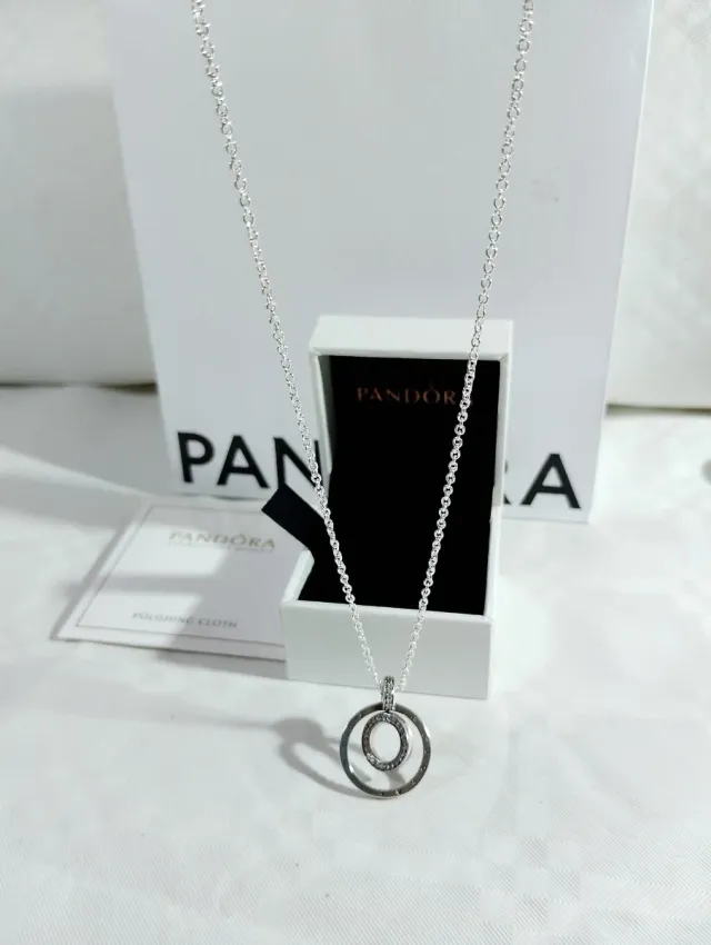 Collar Pandora Plata Doble Aro