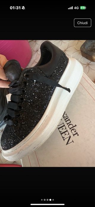 Scarpe Alexander McQueen glitter nere