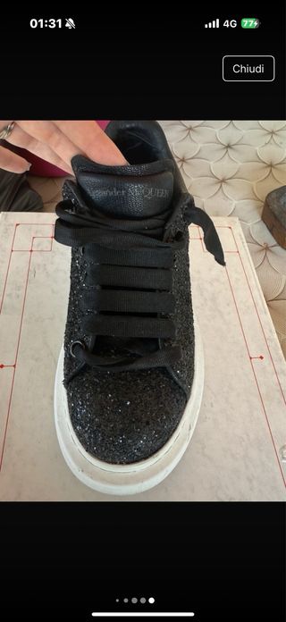Scarpe Alexander McQueen glitter nere