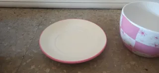 Maceta Taza Rosa y Blanca Porcelana