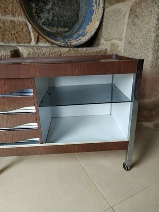 Mueble almacenaje vintage madera y metal