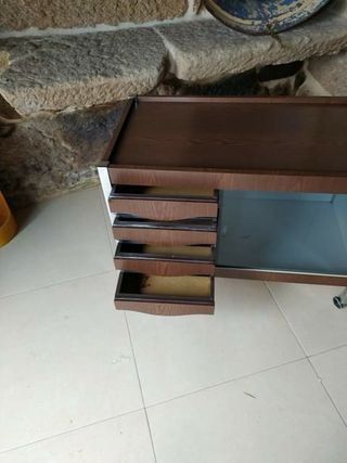 Mueble almacenaje vintage madera y metal