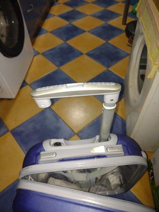 Maleta de mano de viaje azul y gris