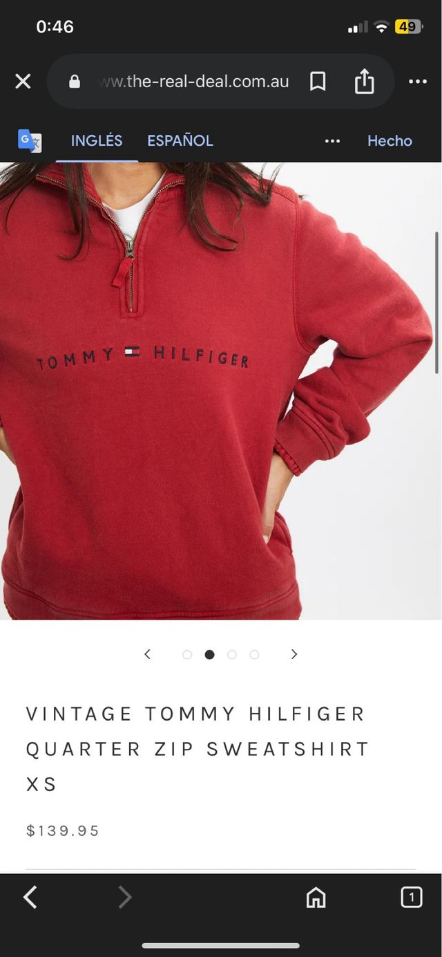 Sudadera Tommy Hilfiger Vintage Roja