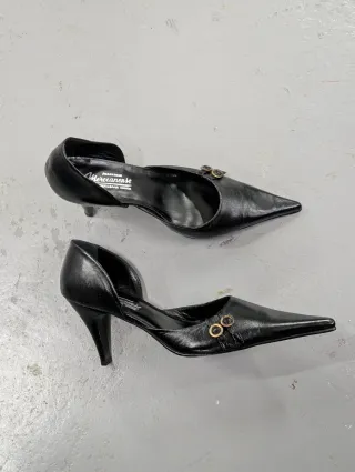 Sapatos Vintage Pretos de salto Novos