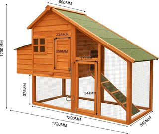 Pollaio in legno con tetto verde