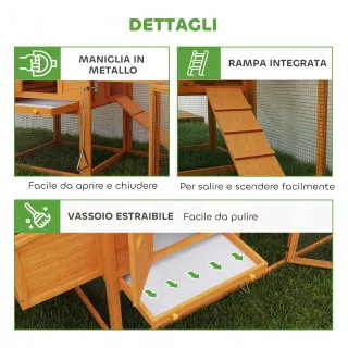 Pollaio in legno con tetto verde