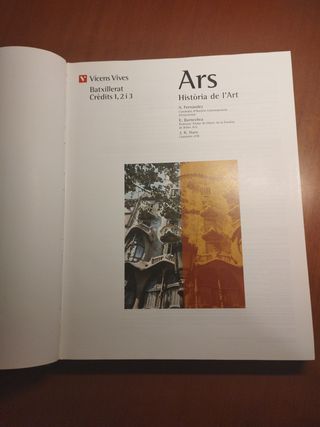 Ars. Libre De L'alumne. Historia De L 'art. Pri...