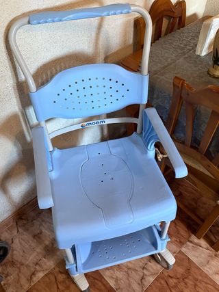 Silla de ducha/baño Moem azul y blanco