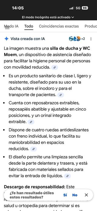 Silla de ducha/baño Moem azul y blanco