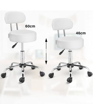 Sillón giratorio blanco con respaldo