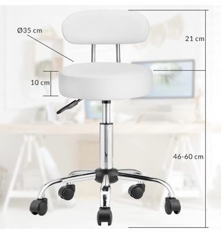 Sillón giratorio blanco con respaldo
