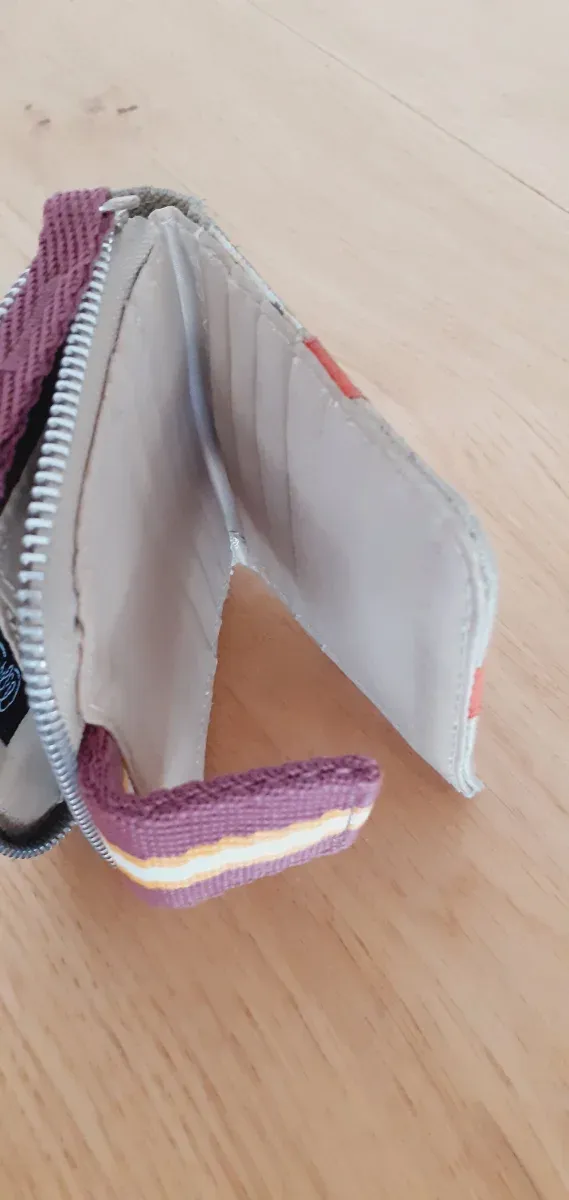 Cartera textil Jordi Labanda beige y roja