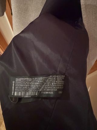 Abrigo paño largo gris- Pull and bear