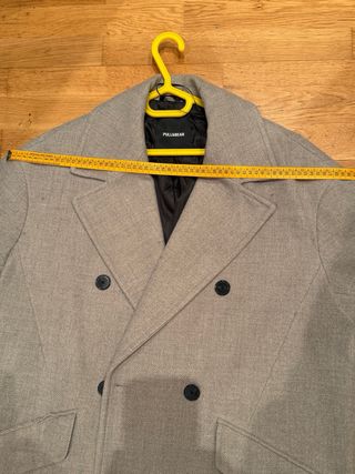Abrigo paño largo gris- Pull and bear