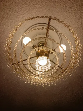 Lámparas Vintage (2) Cristal y Metal Dorado