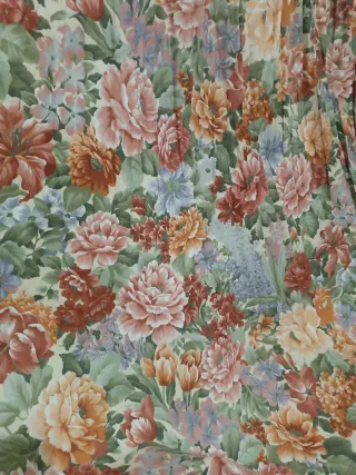 Pareja Cortinas Vintage francesas Flores  220X140