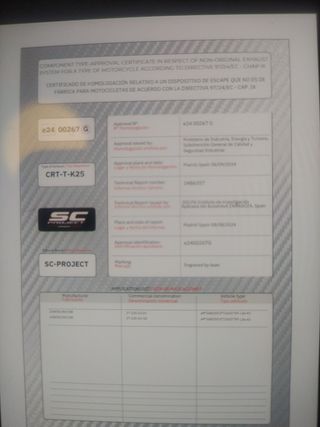 Tubo de escape SC Project homologado