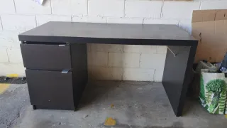 Escritorio Malm IKEA Negro/Marrón