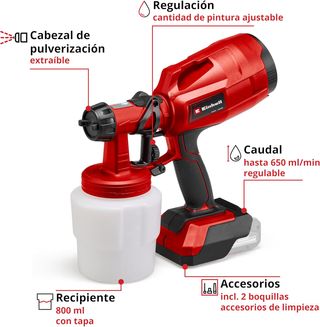 Pistola de pintura inalámbrica Einhell TC-SY 18/60