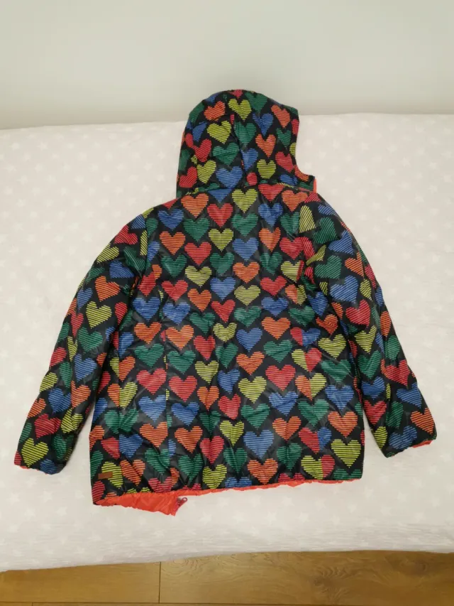 Chaquetón reversible estampado corazones