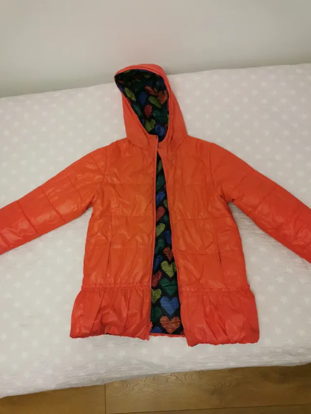 Chaquetón reversible estampado corazones