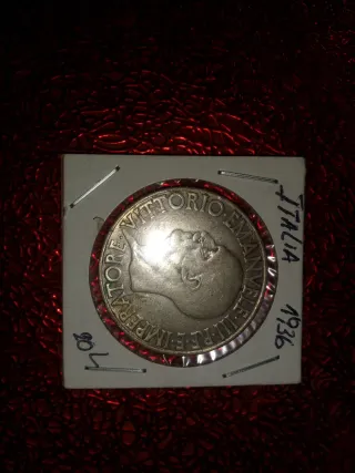 20 Lire italiane 1936 Vittorio Emanuele III monete