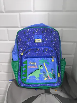 Mochila infantil dinosaurio azul
