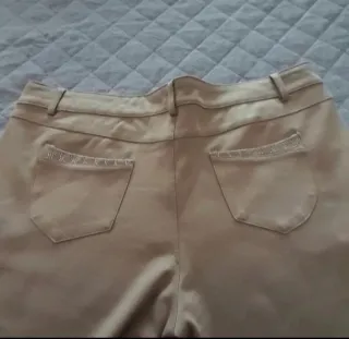 Pantalone curvy Lizalù beige con strass