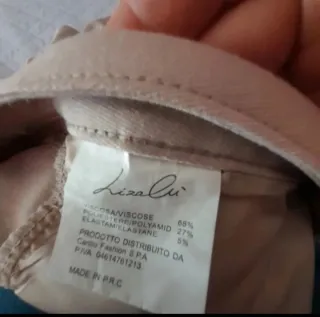 Pantalone curvy Lizalù beige con strass