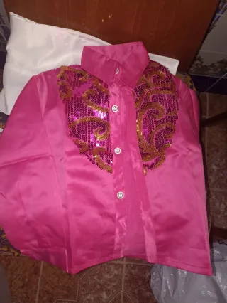 Traje Jazz Lentejuelas Fucsia Niños