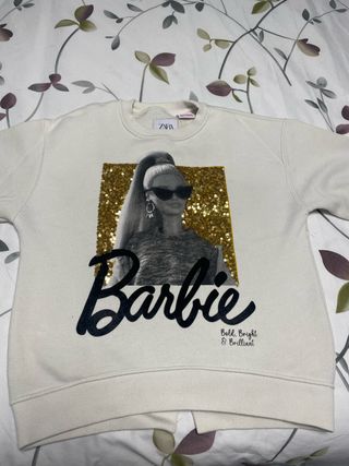 Sudadera Zara Barbie Lentejuelas Doradas
