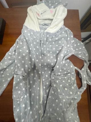 Bata polar niña UNIT KIDS gris/blanco Talla 13/14