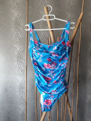 Bañador mujer estampado floral azul M