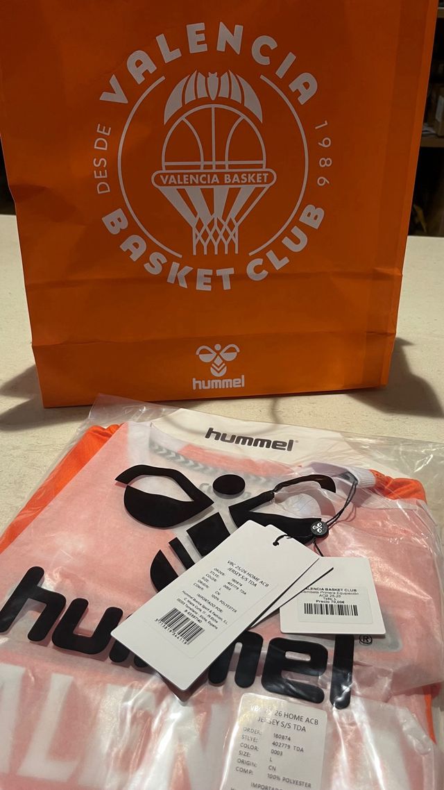 Camiseta Valencia Basket ACB 25-26 Talla L NUEVA