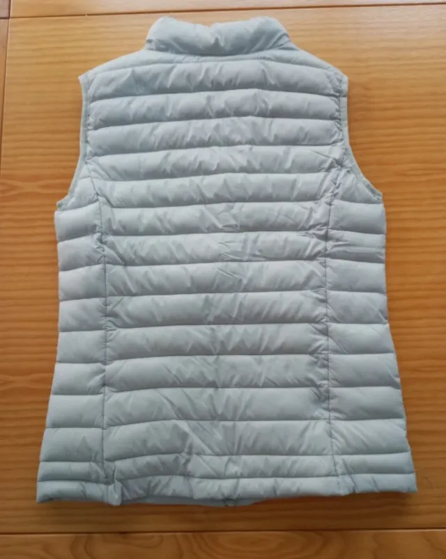 Chaleco acolchado gris claro mujer