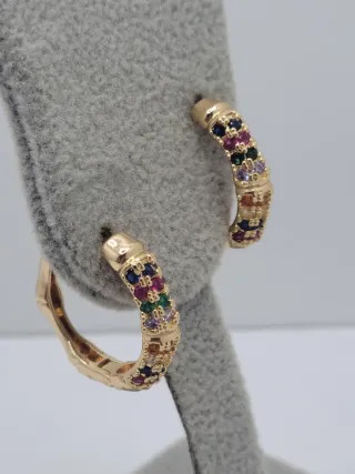 Pendientes Goldfilled Aro Multicolor