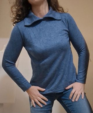 Maglioncino misto lana taglia unica blu