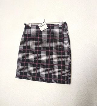 Minifalda cuadros escoceses tartán cuadro inglés