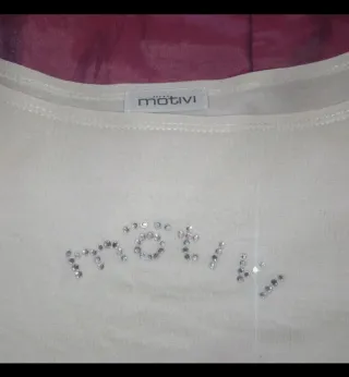 Maglia bianca, Motivi, taglia L, leggera, conote