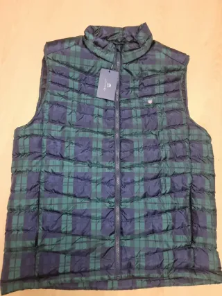 Chaleco GANT Hombre Cuadros Azul Verde