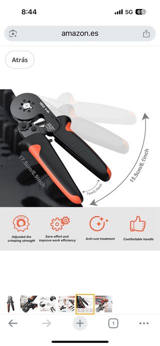 Alicates Crimpadora 4 Lados 0.25-10mm²